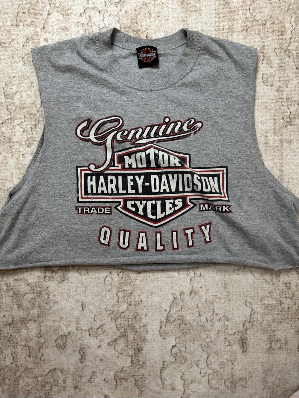 Harley-Davidson Gray Tank with Red & Black Logo